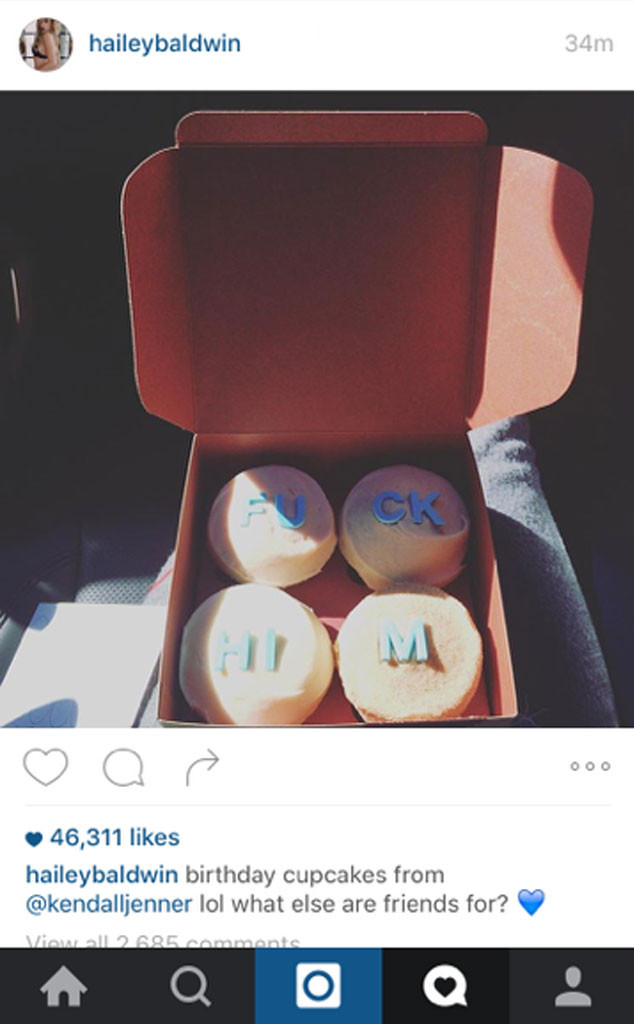 Kendall's B-Day Cupcakes to Hailey Included a Naughty Message | E! News